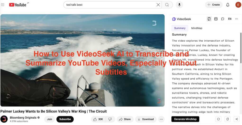 Cara Menggunakan VideoSeek AI untuk Mentranskripsikan dan Merangkum Video YouTube, Terutama Tanpa Subtitle